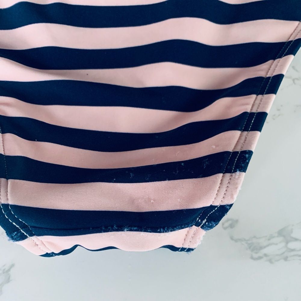 Aerie Swim Cheeky Bottoms Navy and Peach | Large - Picture 4 of 5